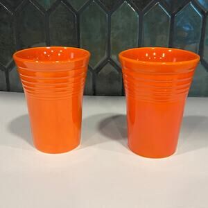 Vintage Fiesta Water Tumbler Original Red Orange Homer Laughlin